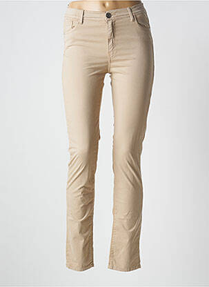 Pantalon slim țesătură poplin mărime normală bej TRUSSARDI JEANS femeie