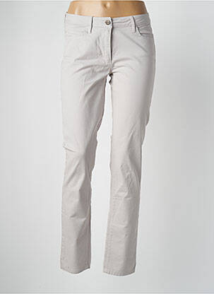 Pantalon slim țesătură poplin mărime normală gri POLES femeie