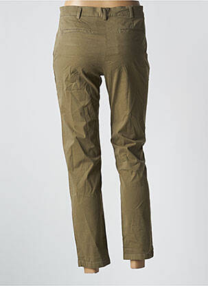 Pantalon 7/8 închidere cu fermoar sub clapetă cu nasturi verde CYRILLUS femeie