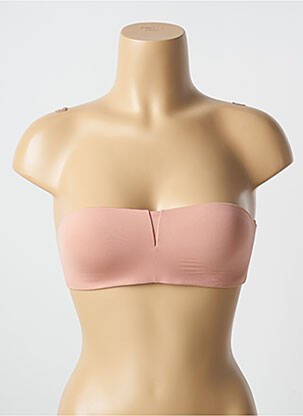 Sutien efect material satinat top bentiță roz PASSIONATA femeie