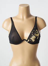 Sutien efect material satinat sutien cupe întregi cu decolteu înalt negru PASSIONATA femme