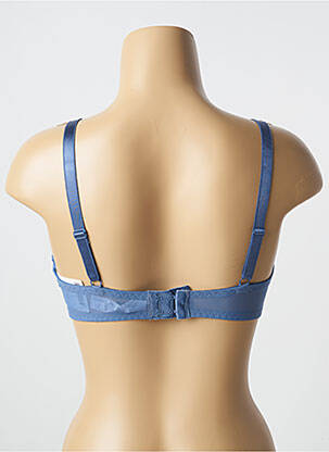Sutien efect material satinat sutien cupe întregi cu decolteu înalt albastru PASSIONATA femeie