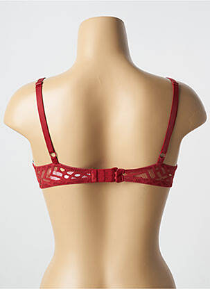 Sutien efect material satinat sutien cupe întregi cu decolteu înalt roșu PASSIONATA femeie