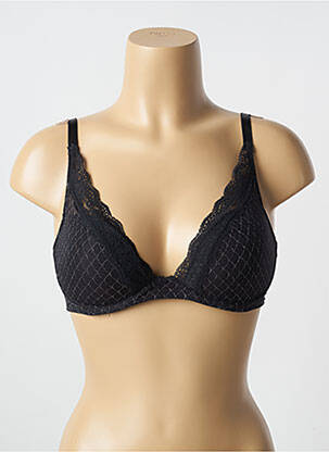 Sutien efect material satinat top sutien modelat negru PASSIONATA femeie