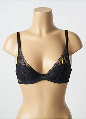 Sutien efect material satinat top sutien modelat negru PASSIONATA femeie