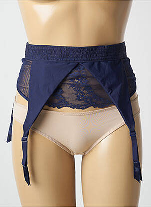 Corset/jartieră efect material satinat albastru PASSIONATA femeie