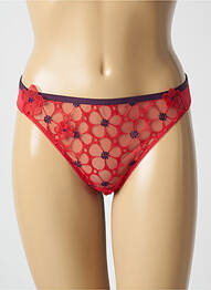 Tanga efect material satinat roșu HUIT femme