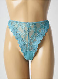 Tanga efect material satinat albastru WONDERBRA femme