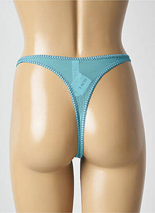 Tanga efect material satinat albastru WONDERBRA femeie