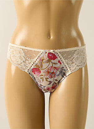 Tanga efect material satinat alb AUBADE femeie