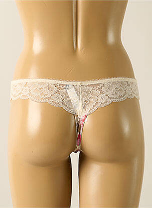 Tanga efect material satinat alb AUBADE femeie