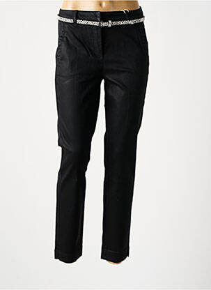 Pantalon chino închidere cu fermoar sub clapetă cu nasturi mărime normală negru C'EST BEAU LA VIE femeie