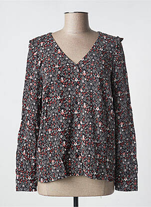 Cămașă imprimeu floral mâneci lungi negru C'EST BEAU LA VIE femeie