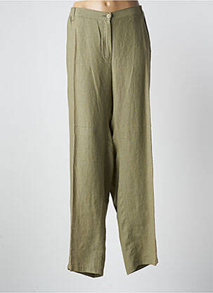 Pantalon drept țesătură crep mărime normală verde KJBRAND femeie