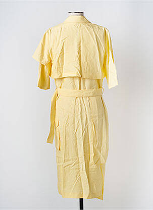 Rochie midi mâneci scurte mâneci scurte galben NUMERO 6 femeie