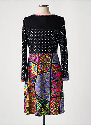 Rochie midi imprimeu fantezie mâneci lungi negru OLIVIER PHILIPS femeie
