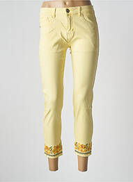 Pantalon 7/8 elasticitate mărime normală galben KALISSON femme