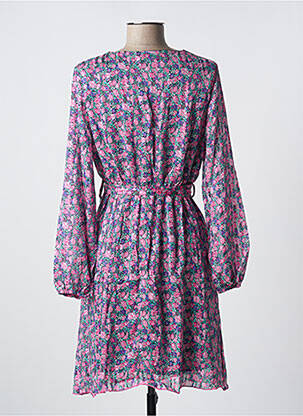 Rochie midi imprimeu floral mâneci lungi violet LILIE ROSE femeie