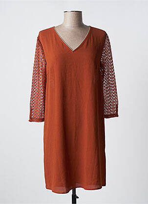 Rochie scurtă mâneci 3/4 mâneci 3/4 maro IT HIPPIE femeie
