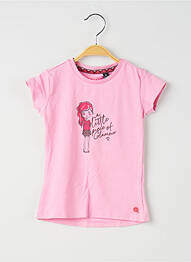 Tricou croială cambrată mâneci scurte roz QUAPI fille