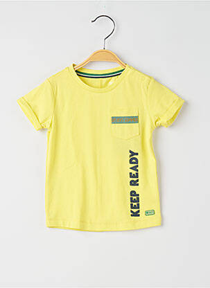 Tricou croială dreaptă mâneci scurte galben QUAPI băiat