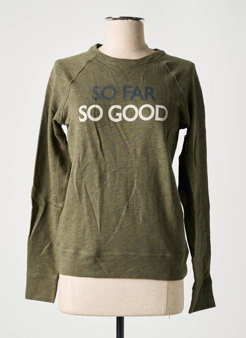 Hanorac plasă semi-opacă mâneci lungi verde BANANA MOON femme