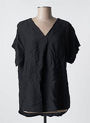 Bluză țesătură crep mâneci scurte negru NEW COLLECTION femeie