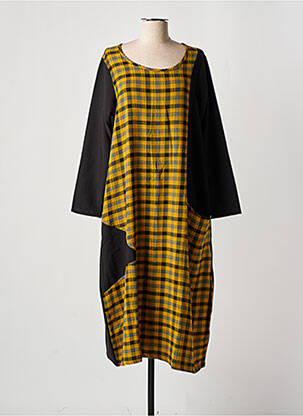 Rochie lungă mâneci lungi mâneci lungi galben TEHANA femeie