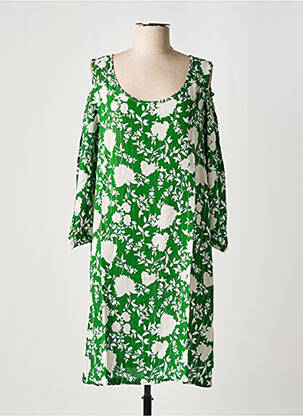 Rochie midi croială fluidă mâneci 3/4 verde TEHANA femeie