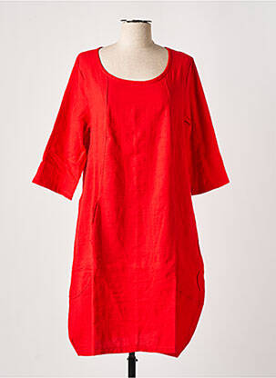 Rochie midi mâneci 3/4 mâneci 3/4 roșu EFFET MER femeie