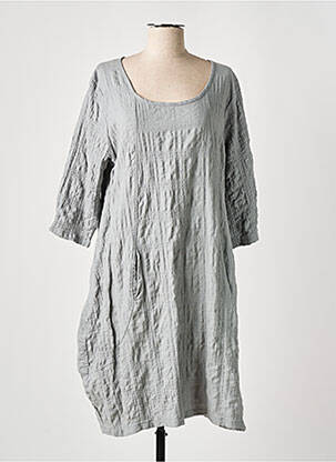 Rochie midi mâneci 3/4 mâneci 3/4 gri EFFET MER femeie