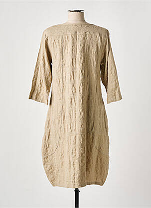 Rochie midi mâneci 3/4 mâneci 3/4 bej EFFET MER femeie