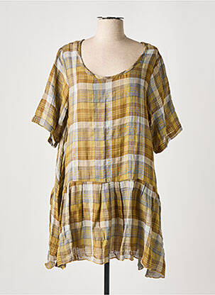 Tunică mâneci scurte galben TEHANA femeie