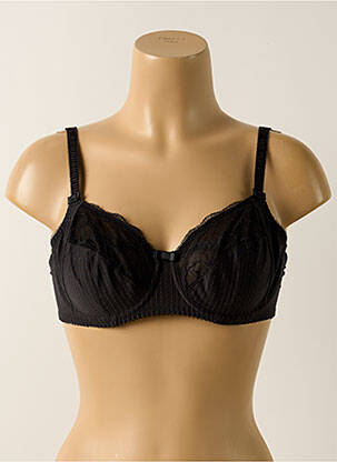Sutien efect material satinat sutien cupe întregi cu decolteu înalt negru FANTASIE femeie