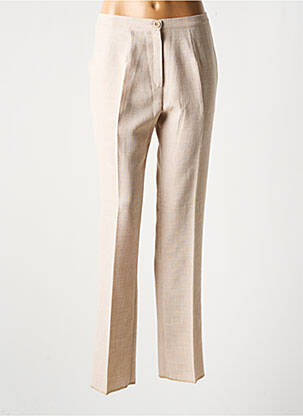 Pantalon drept țesătură crep talie înaltă bej GRIFFON femeie