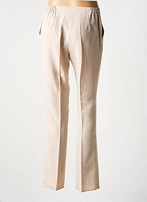 Pantalon drept țesătură crep talie înaltă bej GRIFFON femeie