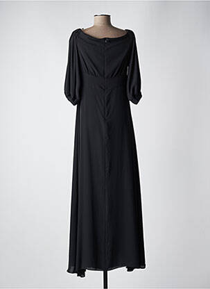 Rochie lungă croială evazată mâneci 3/4 negru CARLA MONTANARINI femeie