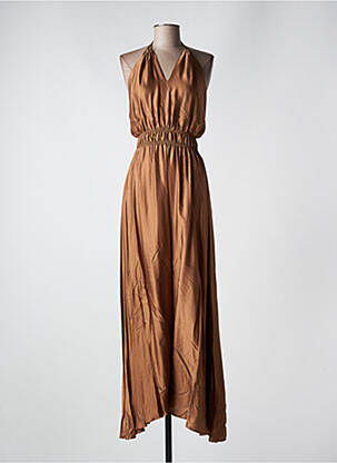 Rochie lungă maro ANGELA DAVIS femeie