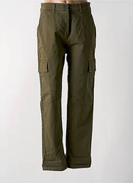 Pantalon cargo talie înaltă talie înaltă verde ANGELA DAVIS femeie