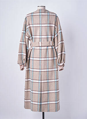 Palton lung croială cambrată fără glugă bej LUMINA femeie