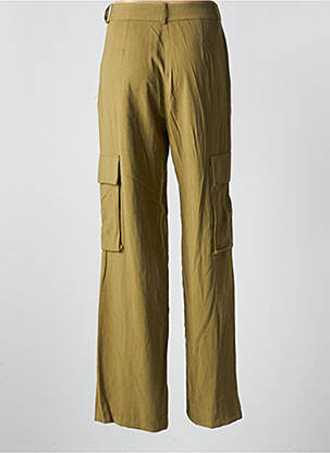 Pantalon larg talie cu cleme talie înaltă verde ANGELA DAVIS femeie