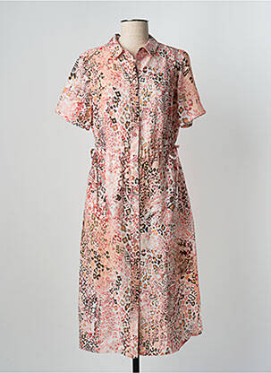 Rochie midi imprimeu floral mâneci scurte portocalie BARBARA LEBEK femeie