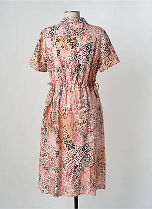 Rochie midi imprimeu floral mâneci scurte portocalie BARBARA LEBEK femeie