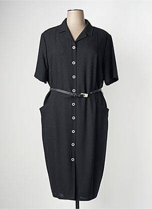 Rochie midi țesătură crep mâneci scurte negru FRANK WALDER femeie