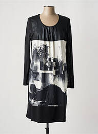 Rochie midi imprimeu fantezie mâneci lungi negru PAUSE CAFE femme