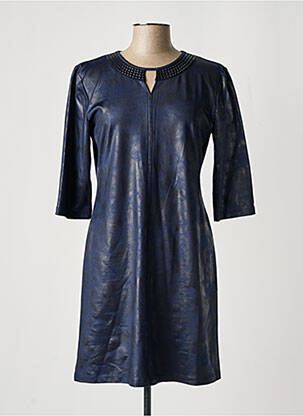 Rochie scurtă mâneci 3/4 mâneci 3/4 albastru FUEGO WOMAN femeie