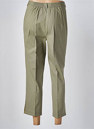 Pantalon 7/8 talie elastică verde LUCIA femeie