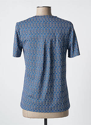 Tricou guler în v mâneci scurte albastru DAMART femeie