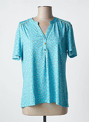 Tricou imprimeu fantezie mâneci scurte albastru DAMART femeie