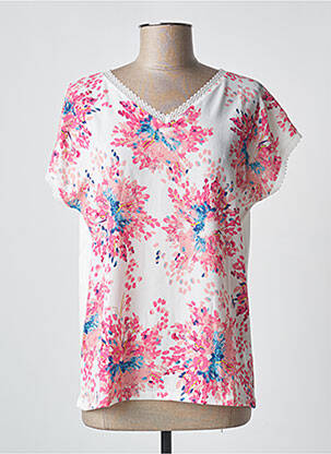 Tricou guler în v mâneci scurte alb DAMART femeie
